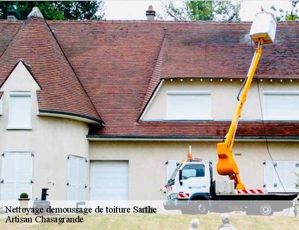 Nettoyage demoussage de toiture 72 Sarthe  Artisan Chasagrande