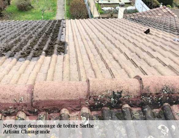 Nettoyage demoussage de toiture 72 Sarthe  Artisan Chasagrande