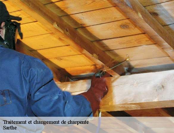 Traitement et changement de charpente 72 Sarthe  Artisan Chasagrande