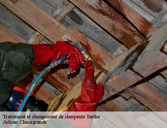 Traitement et changement de charpente 72 Sarthe  Artisan Chasagrande